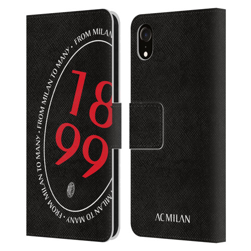 AC Milan Art 1899 Oversized Leather Book Wallet Case Cover For Apple iPhone XR