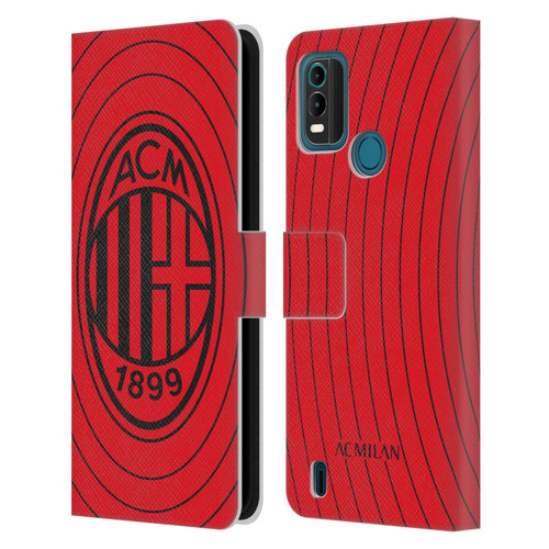 AC Milan Art Red And Black Leather Book Wallet Case Cover For Nokia G11 Plus