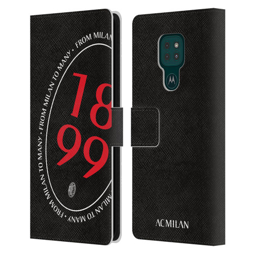 AC Milan Art 1899 Oversized Leather Book Wallet Case Cover For Motorola Moto G9 Play