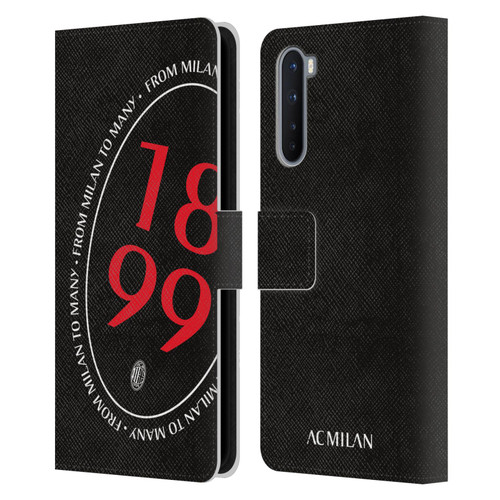 AC Milan Art 1899 Oversized Leather Book Wallet Case Cover For OnePlus Nord 5G