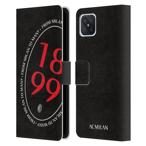 AC Milan Art 1899 Oversized Leather Book Wallet Case Cover For OPPO Reno4 Z 5G