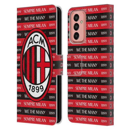 AC Milan Art Sempre Milan 1899 Leather Book Wallet Case Cover For Samsung Galaxy M13 (2022)
