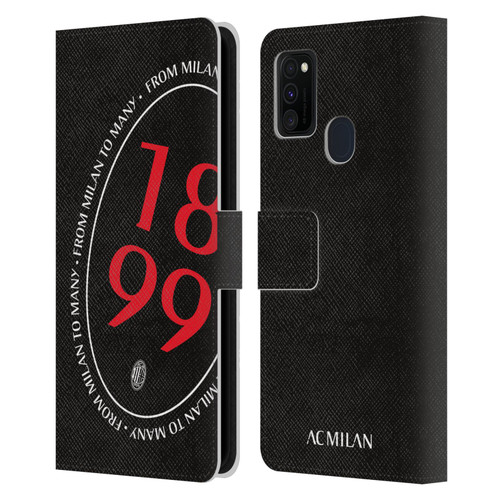 AC Milan Art 1899 Oversized Leather Book Wallet Case Cover For Samsung Galaxy M30s (2019)/M21 (2020)