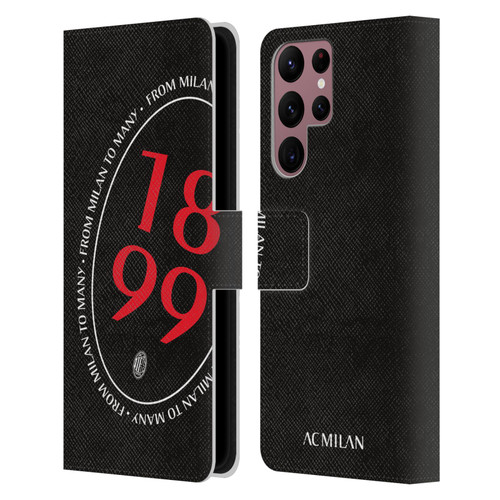 AC Milan Art 1899 Oversized Leather Book Wallet Case Cover For Samsung Galaxy S22 Ultra 5G