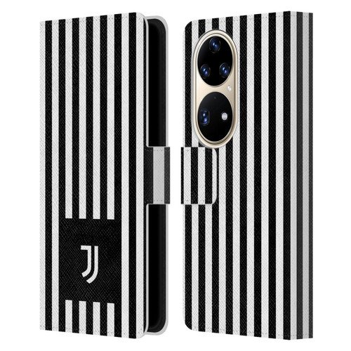 Juventus Football Club Lifestyle 2 Black & White Stripes Leather Book Wallet Case Cover For Huawei P50 Pro