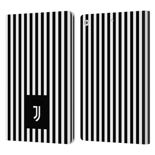 Juventus Football Club Lifestyle 2 Black & White Stripes Leather Book Wallet Case Cover For Apple iPad 10.2 2019/2020/2021