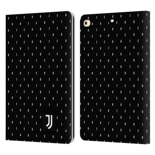 Juventus Football Club Lifestyle 2 Black Logo Type Pattern Leather Book Wallet Case Cover For Apple iPad 9.7 2017 / iPad 9.7 2018