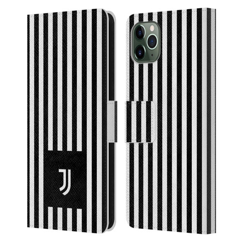 Juventus Football Club Lifestyle 2 Black & White Stripes Leather Book Wallet Case Cover For Apple iPhone 11 Pro Max