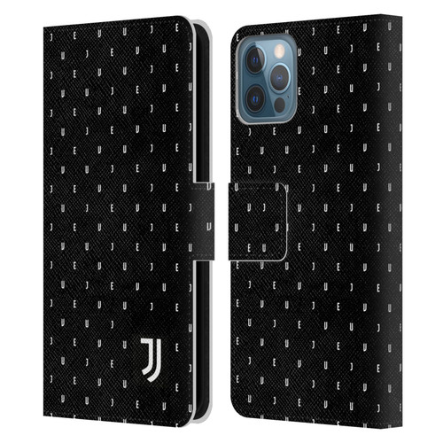 Juventus Football Club Lifestyle 2 Black Logo Type Pattern Leather Book Wallet Case Cover For Apple iPhone 12 / iPhone 12 Pro