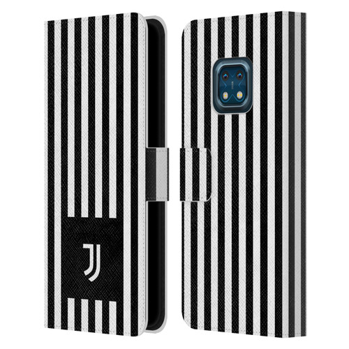 Juventus Football Club Lifestyle 2 Black & White Stripes Leather Book Wallet Case Cover For Nokia XR20