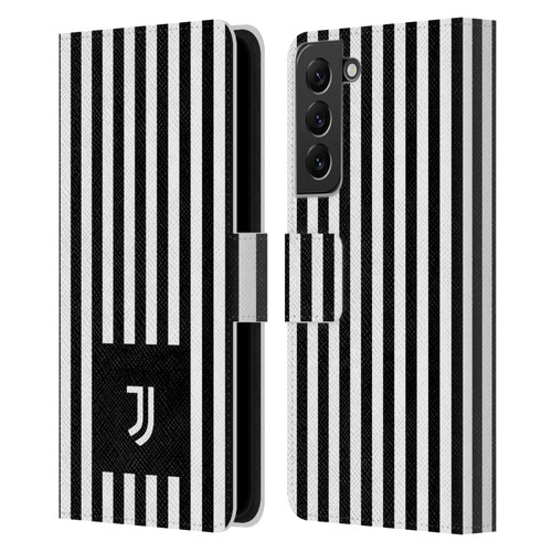 Juventus Football Club Lifestyle 2 Black & White Stripes Leather Book Wallet Case Cover For Samsung Galaxy S22+ 5G