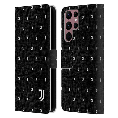 Juventus Football Club Lifestyle 2 Logomark Pattern Leather Book Wallet Case Cover For Samsung Galaxy S22 Ultra 5G