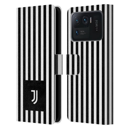 Juventus Football Club Lifestyle 2 Black & White Stripes Leather Book Wallet Case Cover For Xiaomi Mi 11 Ultra