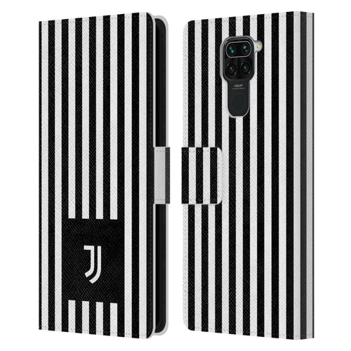 Juventus Football Club Lifestyle 2 Black & White Stripes Leather Book Wallet Case Cover For Xiaomi Redmi Note 9 / Redmi 10X 4G