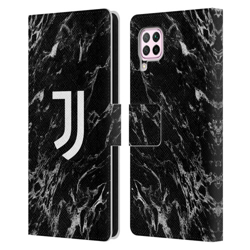 Juventus Football Club Marble Black Leather Book Wallet Case Cover For Huawei Nova 6 SE / P40 Lite