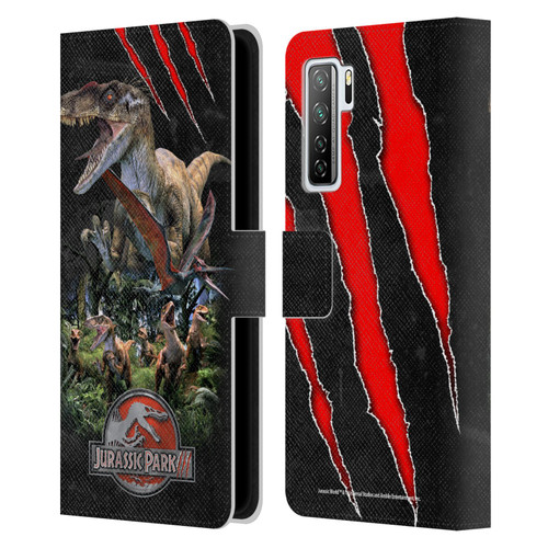 Jurassic Park III Key Art Dinosaurs 3 Leather Book Wallet Case Cover For Huawei Nova 7 SE/P40 Lite 5G