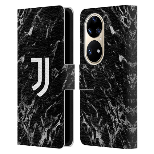 Juventus Football Club Marble Black Leather Book Wallet Case Cover For Huawei P50 Pro