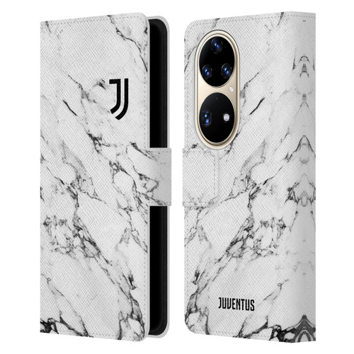 Juventus Football Club Marble White Leather Book Wallet Case Cover For Huawei P50 Pro