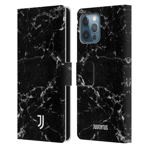 Juventus Football Club Marble Black 2 Leather Book Wallet Case Cover For Apple iPhone 12 Pro Max