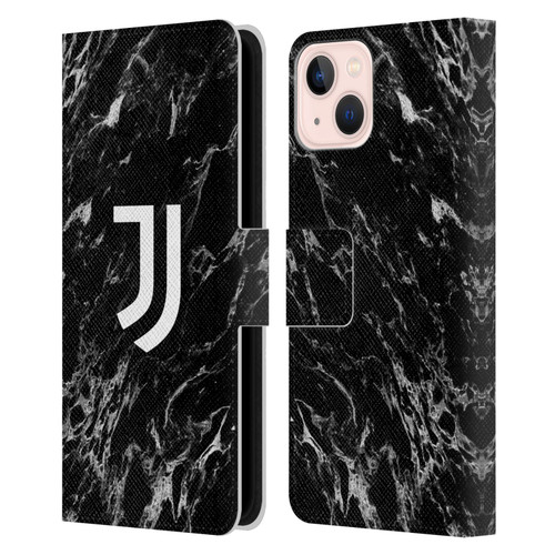 Juventus Football Club Marble Black Leather Book Wallet Case Cover For Apple iPhone 13