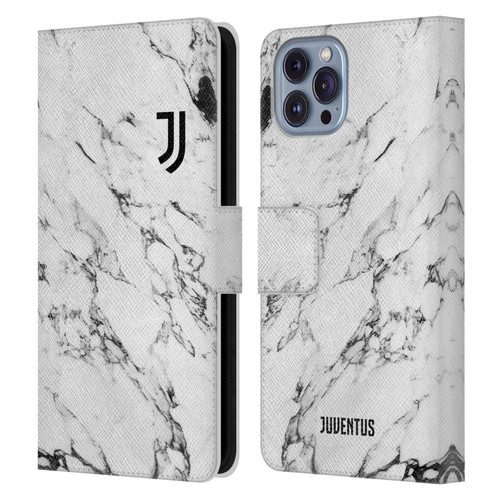 Juventus Football Club Marble White Leather Book Wallet Case Cover For Apple iPhone 14