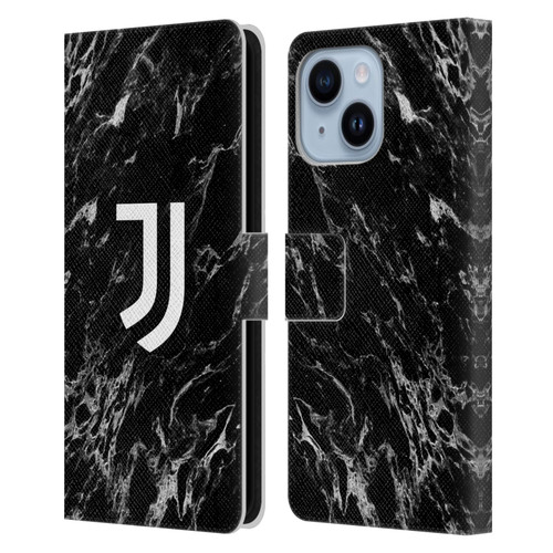 Juventus Football Club Marble Black Leather Book Wallet Case Cover For Apple iPhone 14 Plus
