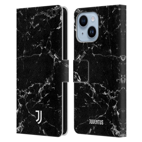 Juventus Football Club Marble Black 2 Leather Book Wallet Case Cover For Apple iPhone 14 Plus