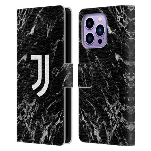 Juventus Football Club Marble Black Leather Book Wallet Case Cover For Apple iPhone 14 Pro Max