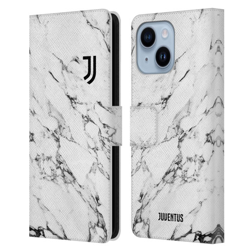 Juventus Football Club Marble White Leather Book Wallet Case Cover For Apple iPhone 14 Plus