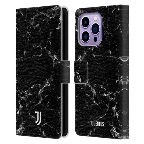Juventus Football Club Marble Black 2 Leather Book Wallet Case Cover For Apple iPhone 14 Pro Max
