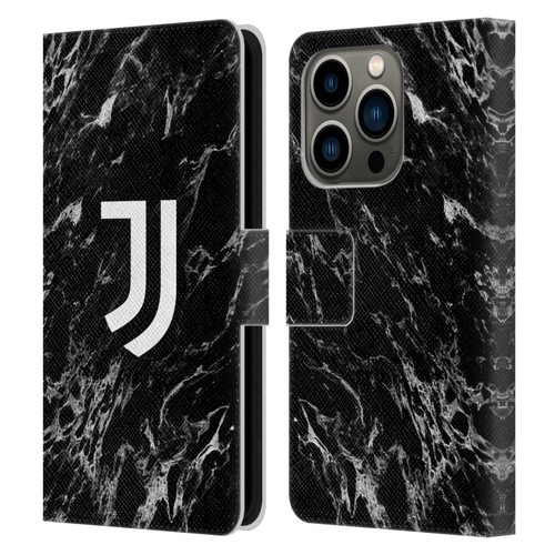 Juventus Football Club Marble Black Leather Book Wallet Case Cover For Apple iPhone 14 Pro