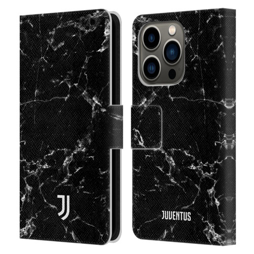 Juventus Football Club Marble Black 2 Leather Book Wallet Case Cover For Apple iPhone 14 Pro