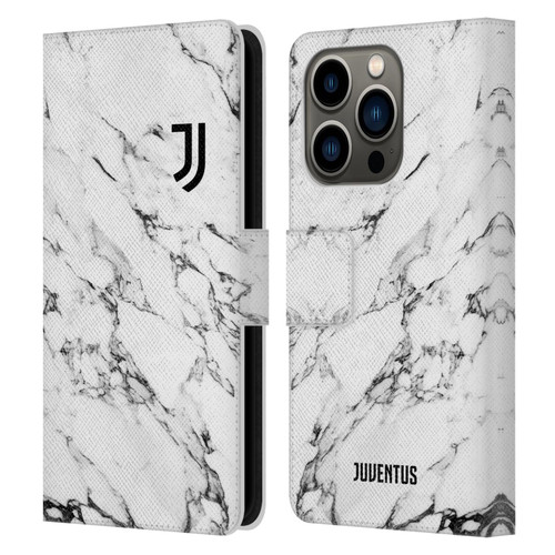 Juventus Football Club Marble White Leather Book Wallet Case Cover For Apple iPhone 14 Pro