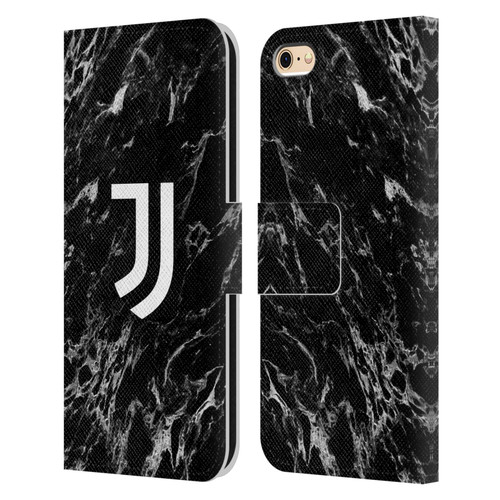 Juventus Football Club Marble Black Leather Book Wallet Case Cover For Apple iPhone 6 / iPhone 6s