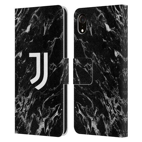 Juventus Football Club Marble Black Leather Book Wallet Case Cover For Apple iPhone XR