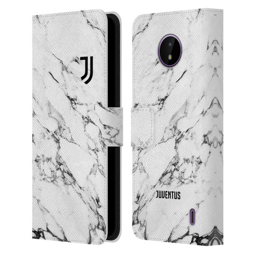 Juventus Football Club Marble White Leather Book Wallet Case Cover For Nokia C10 / C20