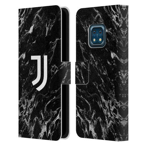 Juventus Football Club Marble Black Leather Book Wallet Case Cover For Nokia XR20