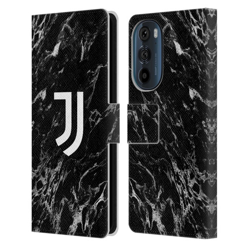 Juventus Football Club Marble Black Leather Book Wallet Case Cover For Motorola Edge 30