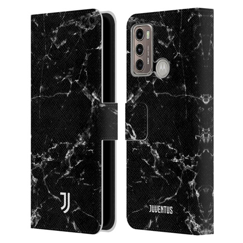 Juventus Football Club Marble Black 2 Leather Book Wallet Case Cover For Motorola Moto G60 / Moto G40 Fusion