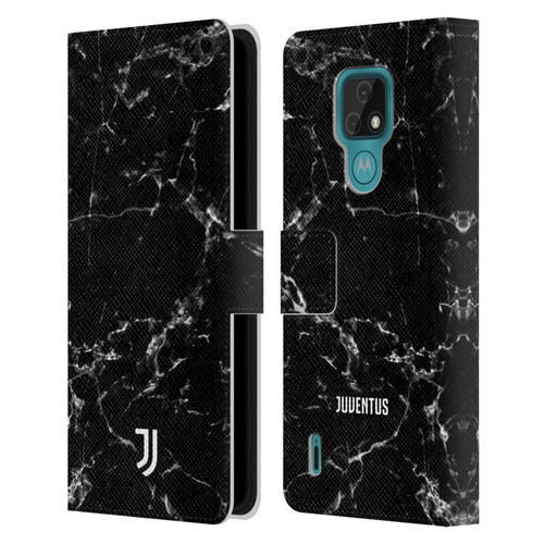 Juventus Football Club Marble Black 2 Leather Book Wallet Case Cover For Motorola Moto E7