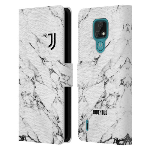 Juventus Football Club Marble White Leather Book Wallet Case Cover For Motorola Moto E7