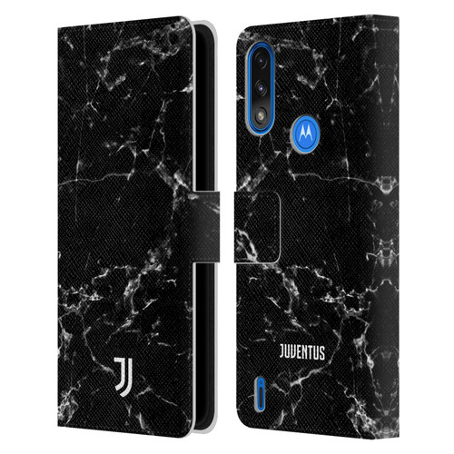 Juventus Football Club Marble Black 2 Leather Book Wallet Case Cover For Motorola Moto E7 Power / Moto E7i Power