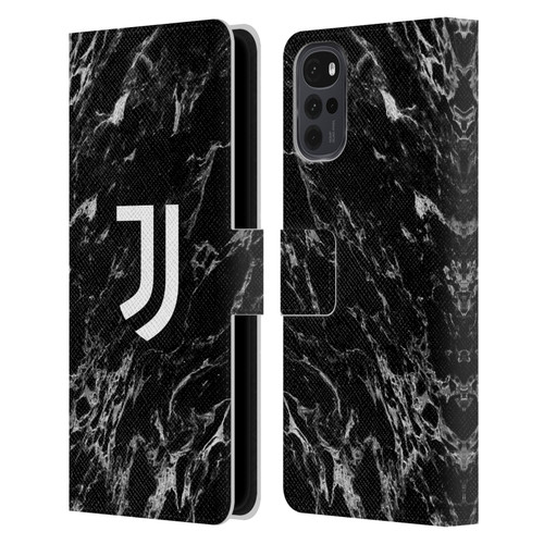 Juventus Football Club Marble Black Leather Book Wallet Case Cover For Motorola Moto G22