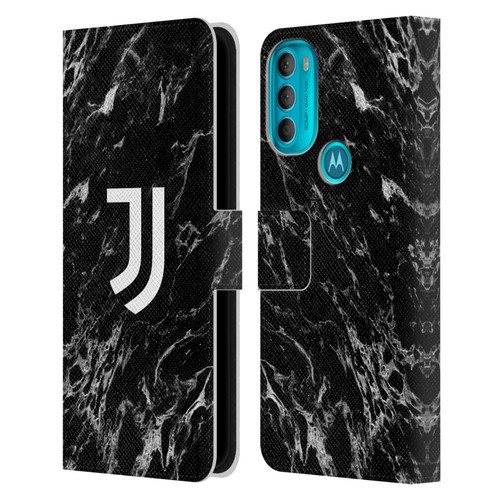 Juventus Football Club Marble Black Leather Book Wallet Case Cover For Motorola Moto G71 5G