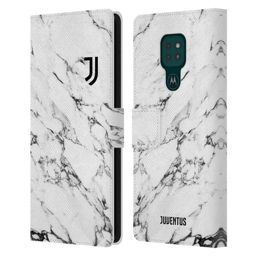 Juventus Football Club Marble White Leather Book Wallet Case Cover For Motorola Moto G9 Play