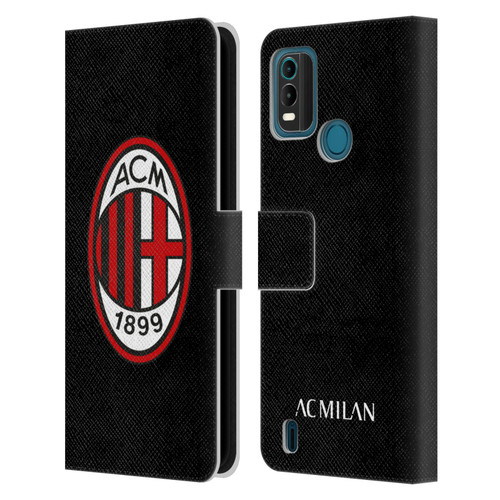 AC Milan Crest Full Colour Black Leather Book Wallet Case Cover For Nokia G11 Plus