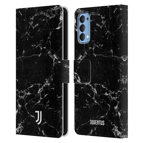 Juventus Football Club Marble Black 2 Leather Book Wallet Case Cover For OPPO Reno 4 5G