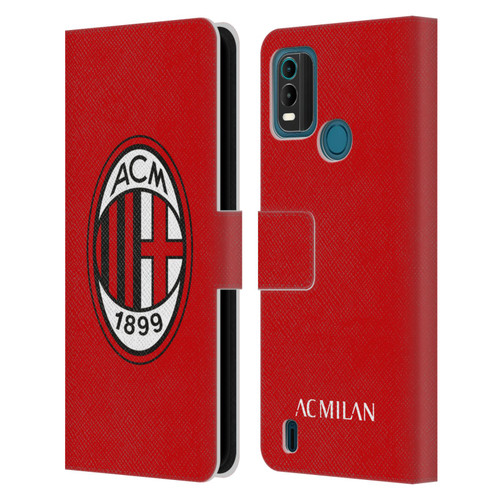 AC Milan Crest Full Colour Red Leather Book Wallet Case Cover For Nokia G11 Plus