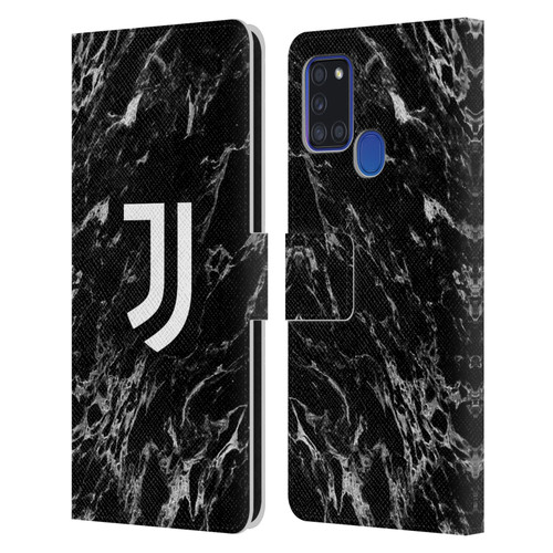 Juventus Football Club Marble Black Leather Book Wallet Case Cover For Samsung Galaxy A21s (2020)