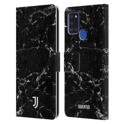 Juventus Football Club Marble Black 2 Leather Book Wallet Case Cover For Samsung Galaxy A21s (2020)